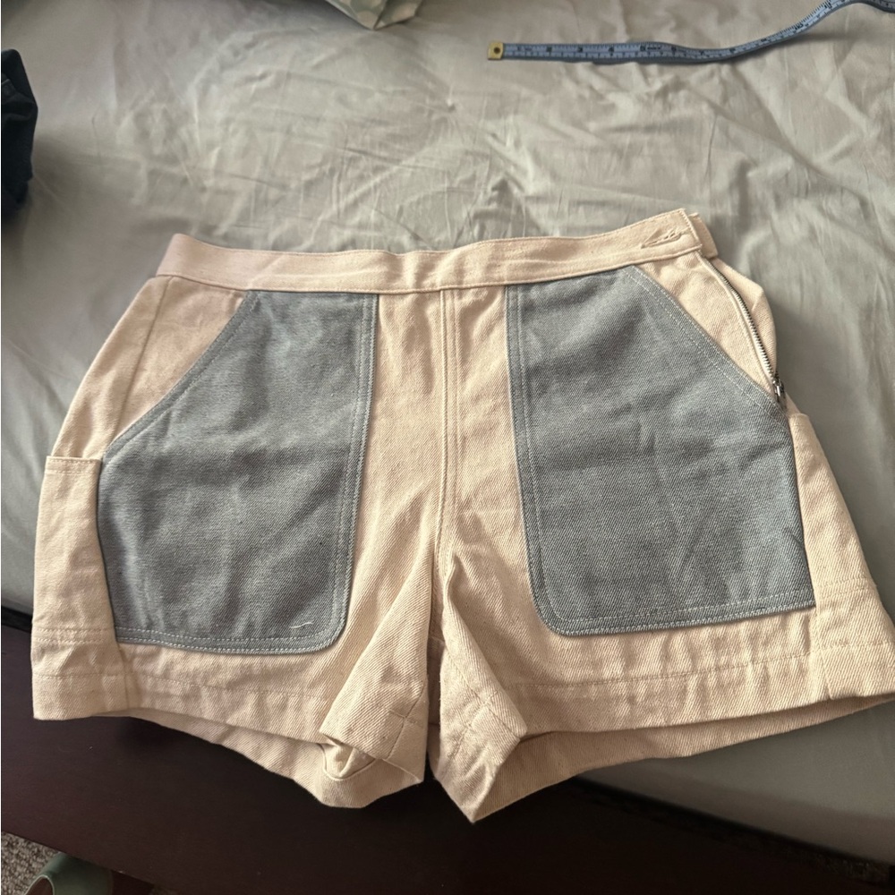 Rachel Comey cream and denim light blue Women's Shorts fits like size 2
